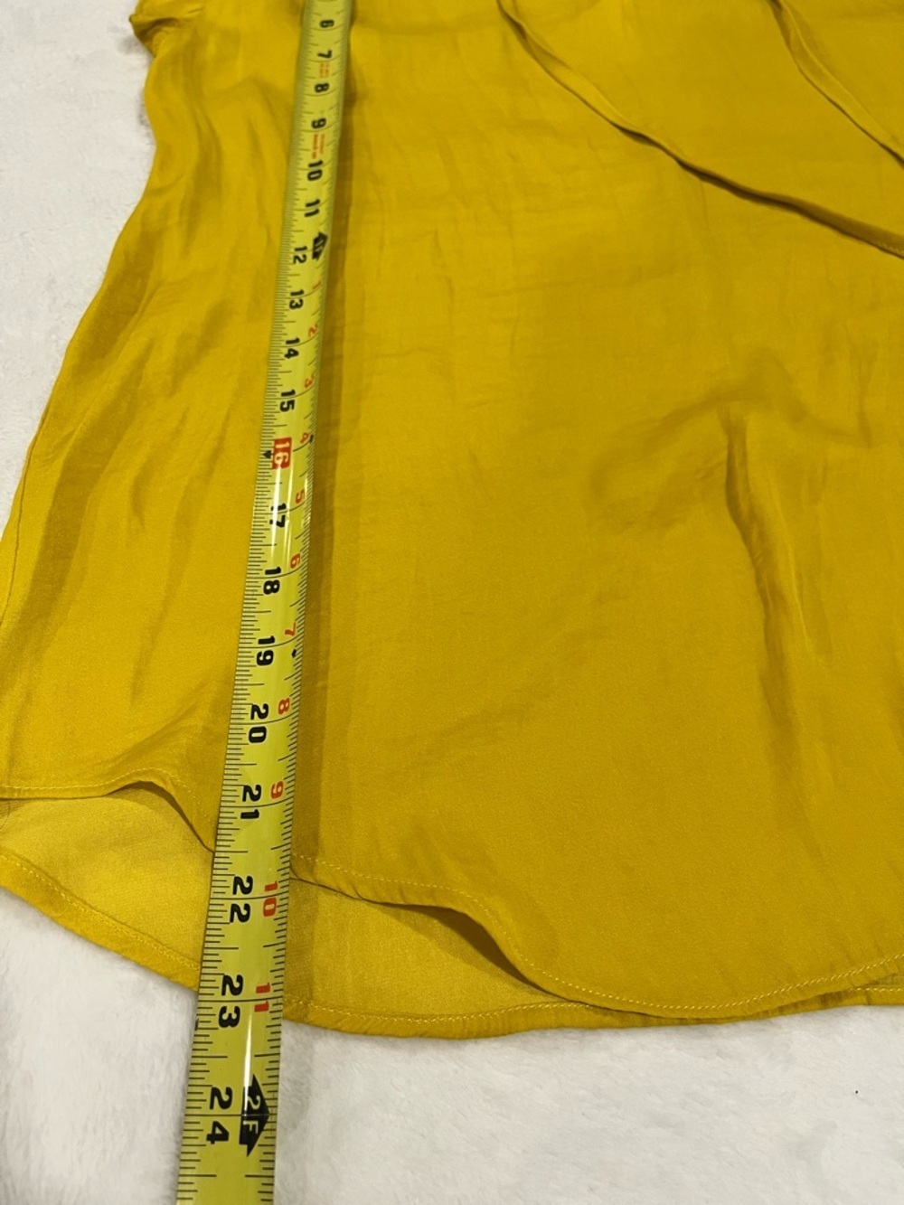 Cupcakes and Cashmere Mustard Yellow Ruffle Neck Blouse - Size S - Picture 5 of 6